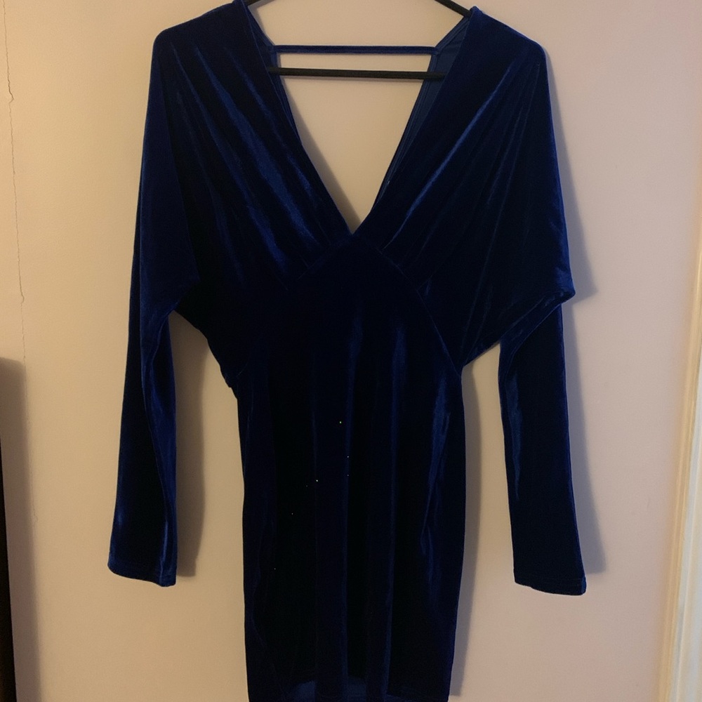 Superdown Royal Blue Velvet Dress